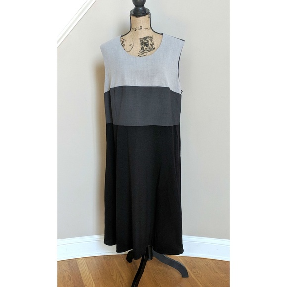 Calvin Klein Dresses & Skirts - Calvin Klein Black & Gray Colorblock Sheath Dress